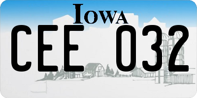 IA license plate CEE032