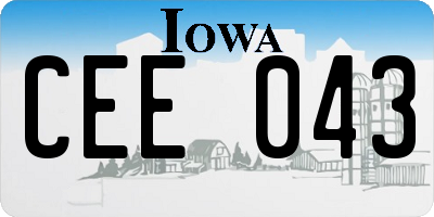 IA license plate CEE043