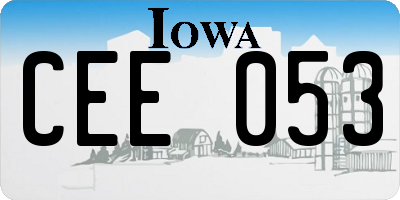 IA license plate CEE053