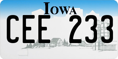 IA license plate CEE233