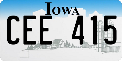IA license plate CEE415