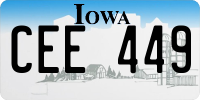 IA license plate CEE449