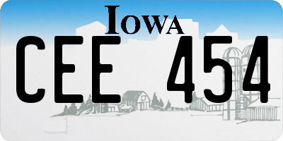 IA license plate CEE454