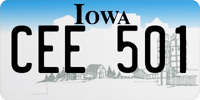 IA license plate CEE501