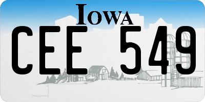 IA license plate CEE549
