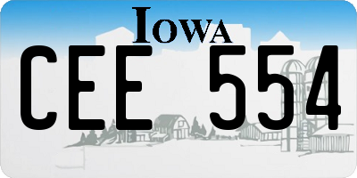 IA license plate CEE554