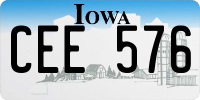 IA license plate CEE576