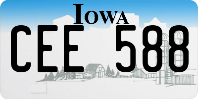 IA license plate CEE588