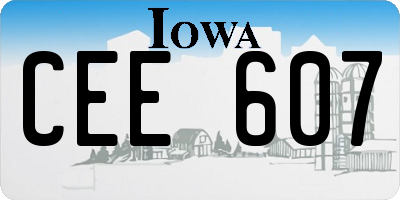 IA license plate CEE607