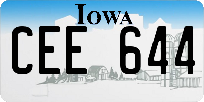 IA license plate CEE644