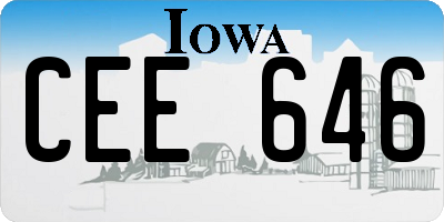 IA license plate CEE646