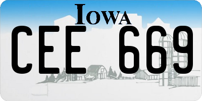 IA license plate CEE669