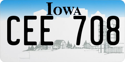 IA license plate CEE708