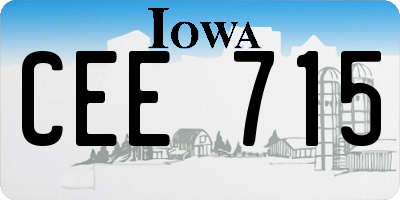 IA license plate CEE715