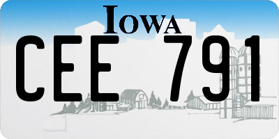 IA license plate CEE791