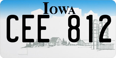 IA license plate CEE812