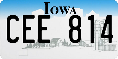 IA license plate CEE814