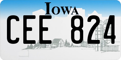 IA license plate CEE824