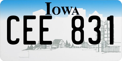 IA license plate CEE831