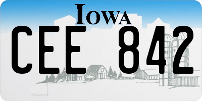 IA license plate CEE842