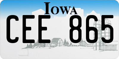 IA license plate CEE865