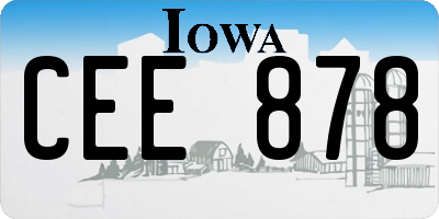IA license plate CEE878