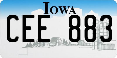 IA license plate CEE883