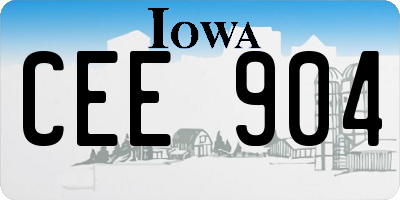 IA license plate CEE904