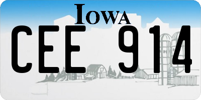 IA license plate CEE914