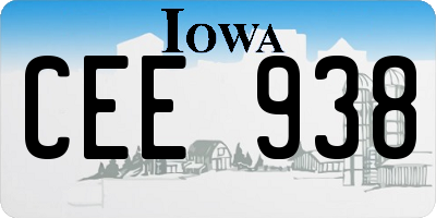 IA license plate CEE938