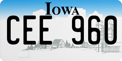 IA license plate CEE960