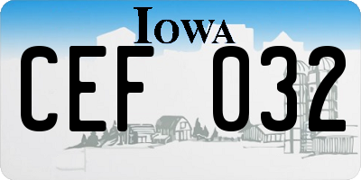 IA license plate CEF032