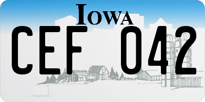 IA license plate CEF042
