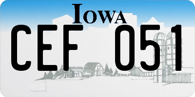 IA license plate CEF051