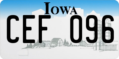 IA license plate CEF096