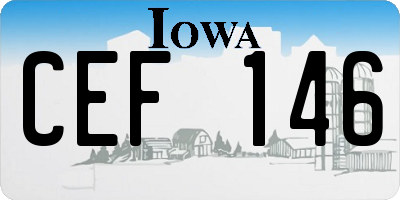 IA license plate CEF146