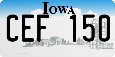IA license plate CEF150