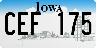IA license plate CEF175