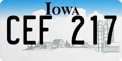 IA license plate CEF217