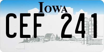IA license plate CEF241