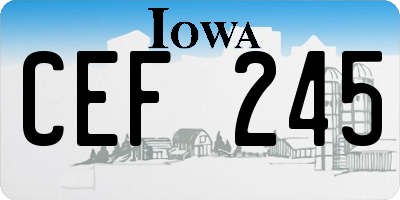 IA license plate CEF245