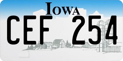 IA license plate CEF254