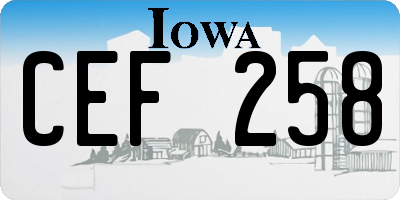 IA license plate CEF258