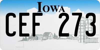 IA license plate CEF273