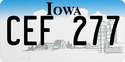 IA license plate CEF277