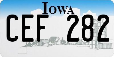 IA license plate CEF282