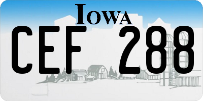 IA license plate CEF288