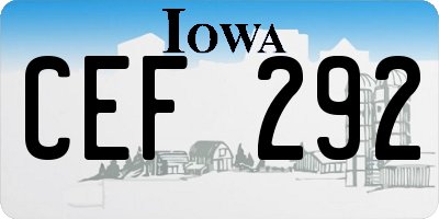 IA license plate CEF292