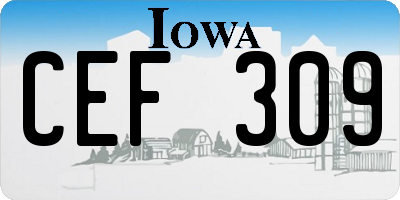 IA license plate CEF309