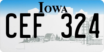 IA license plate CEF324